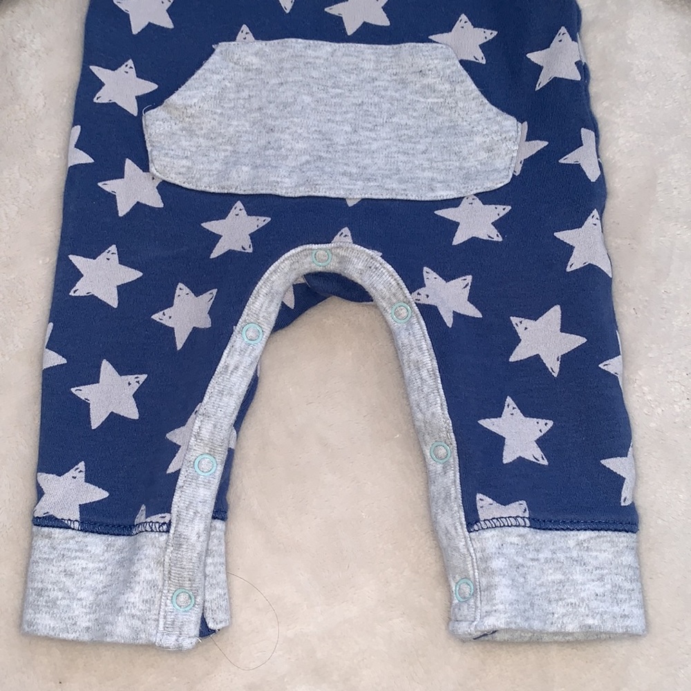 Cloud Island Newborn Blue & Gray Star Romper GUC - Picture 3 of 7